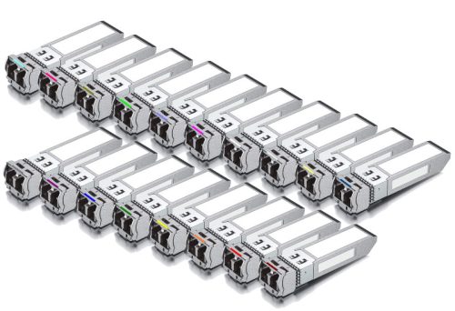 10G CWDM SFP+ module, 1270-1610nm (CH27-61), 10km over SMF, DDM, duplex LC connector, -5°C ~ +70°C temp range