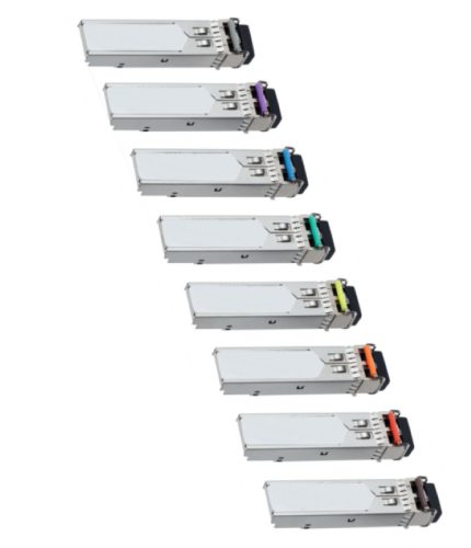 1.25G CWDM SFP module, 1470-1610nm (CH47-61), 160km over SMF, DDM, duplex LC connector, -5°C ~ +70°C temp range