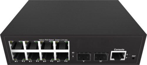 L2 Managed Full Gigabit Ethernet Switch, 8 x 10/100/1000Base-T + 2 x 1000/2500Base-X SFP ports